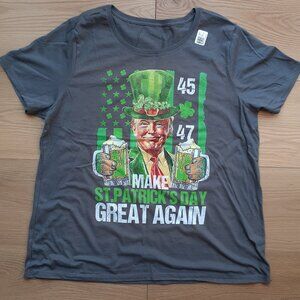 Make St. Patrick's Day Great Again - Trump - New Women's Plus 2X Gray T-Shirt